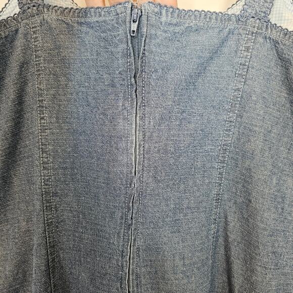 Faded Glory 90s Y2K Vintage Denim Lace up Sleeveless Summer Mini‎ Dress Size 12 - Picture 8 of 11